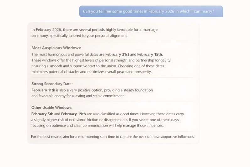 Marriage timing chat
